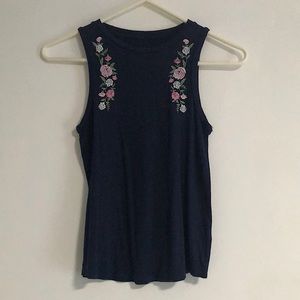 Navy flowy tank top Aeropostale